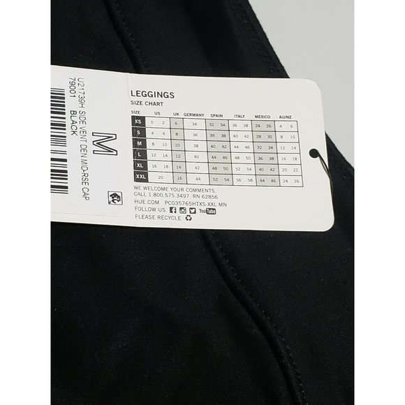 HUE Leggings Original Smoothing Pull-on Black Size M Medium $42 - Picture 6 of 6